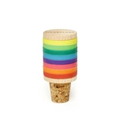 KIKKERLAND Rainbow Wine Rings + Stopper -Handy Home BA91 WB
