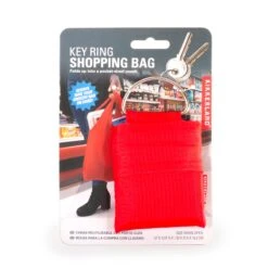 KIKKERLAND Key Ring Shopping Bag Red -Handy Home BB103 RD KEYCHAINSHOPPINGBAG PKG
