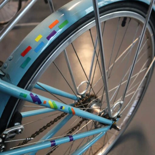KIKKERLAND Rainbow Blocks Reflect Bike Stickers