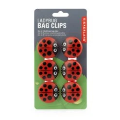 KIKKERLAND Ladybug Bag Clips Set Of 6 -Handy Home BC22 PKG