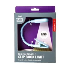 KIKKERLAND Rechargeable Clip Book Light Blue -Handy Home BL13 BL pkg 1