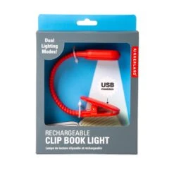 KIKKERLAND Rechargeable Clip Book Light Red -Handy Home BL13 RD EU 2