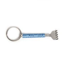 KIKKERLAND Mini Backscratcher Assorted Prints -Handy Home BS005 KEYRING PATTERN MINI BACK SCRATCHER BLUECIRCLE