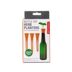 KIKKERLAND Bottle Top Herb Planters -Handy Home CD543 pkg2