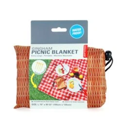 KIKKERLAND Gingham Picnic Blanket -Handy Home CD676 PKG