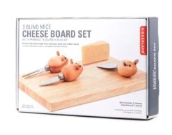 KIKKERLAND Cheese Board And 3 Mouse Knives -Handy Home CHS07 PKG