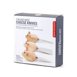 KIKKERLAND Cheese Knives Mice Set Of 3 3 KIKKERLAND Cheese Knives Mice Set Of 3 -Handy Home CHS08 Mouse Cheese Board PKG