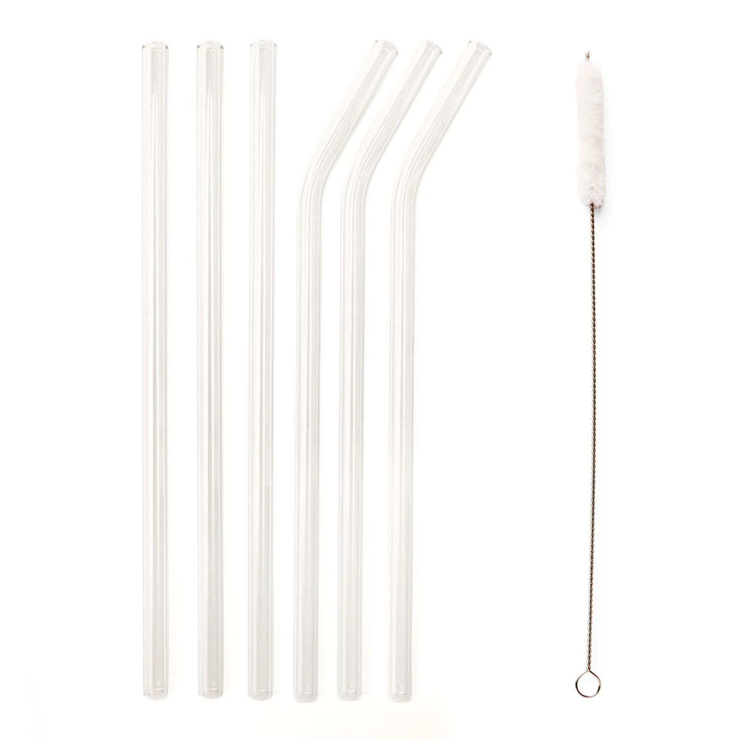 KIKKERLAND Clear Reusable Glass Straws 2 KIKKERLAND Clear Reusable Glass Straws - Image 2