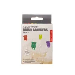 KIKKERLAND RAINBOW CAT DRINK MARKERS S/8 -Handy Home CU296 CatDrinkMarkers