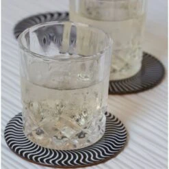 KIKKERLAND Black And White Moire Coasters -Handy Home GC21 moire Action 9792