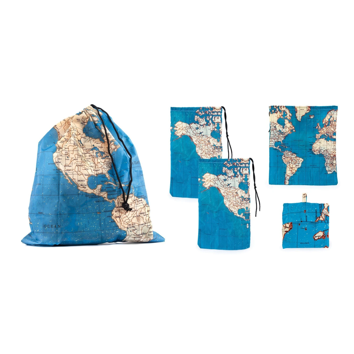 KIKKERLAND Travel Map Laundry Bags 2 KIKKERLAND Travel Map Laundry Bags - Image 2