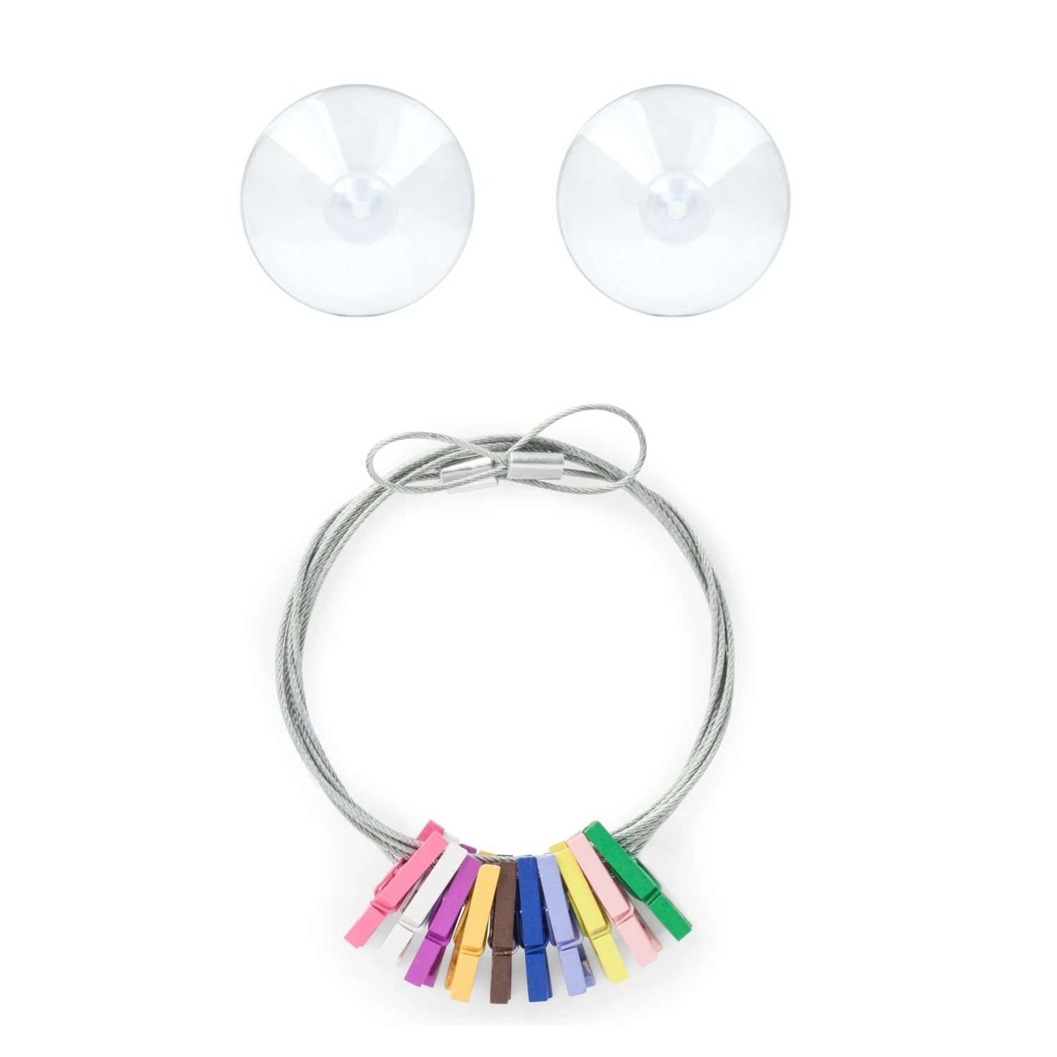 KIKKERLAND Photo Holder Wire With 10 Multicolor Mini Clothespins 1 KIKKERLAND Photo Holder Wire With 10 Multicolor Mini Clothespins