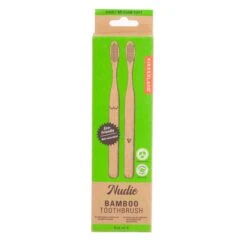 KIKKERLAND Nudie Bamboo Toothbrush Set -Handy Home TB10 pkg 1 1