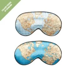 Kikkerland Ultra Soft Sleep Mask Maps
