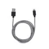 KIKKERLAND IPhone Lightning Black Cotton Braided Charging Cable