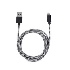 KIKKERLAND IPhone Lightning Black Cotton Braided Charging Cable