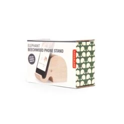 KIKKERLAND Elephant Beechwood Phone Stand -Handy Home US182 pkg 3q